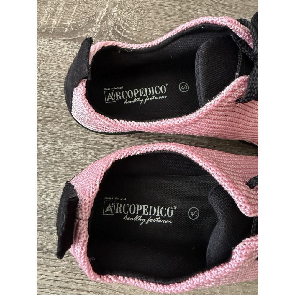 Arcopedico Pink Knit Lace-Up Sneakers Sz 40 US 9 Casual Lightweight Comfort - Picture 5 of 9